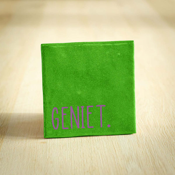 Tegeltje geniet felgroen